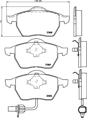 HELLA PAGID 8db355008911 -  Комплект тормозных колодок, дисковый тормоз